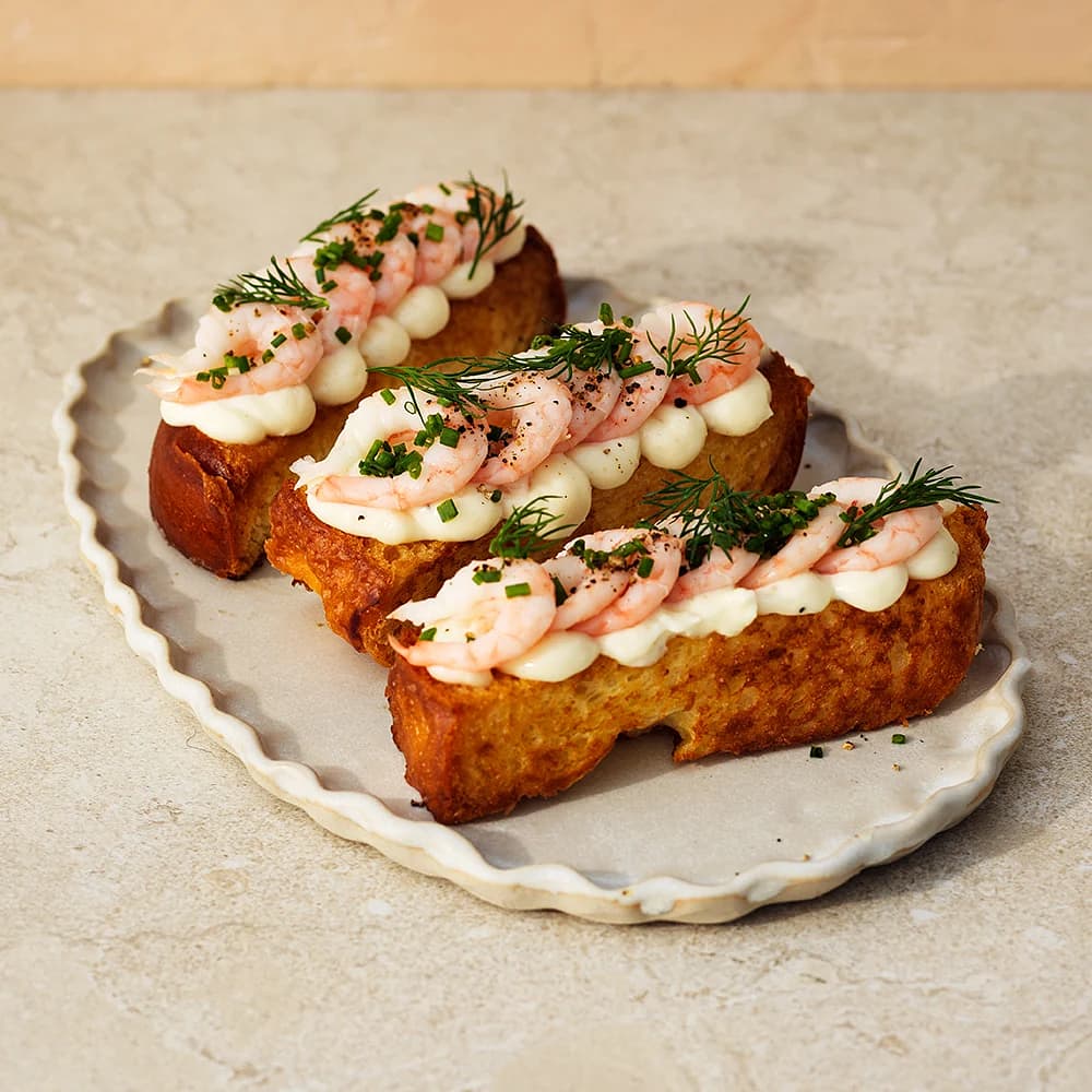 Liten räkmacka på brioche