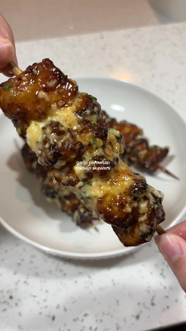 Garlic Parmesan Chicken Skewers