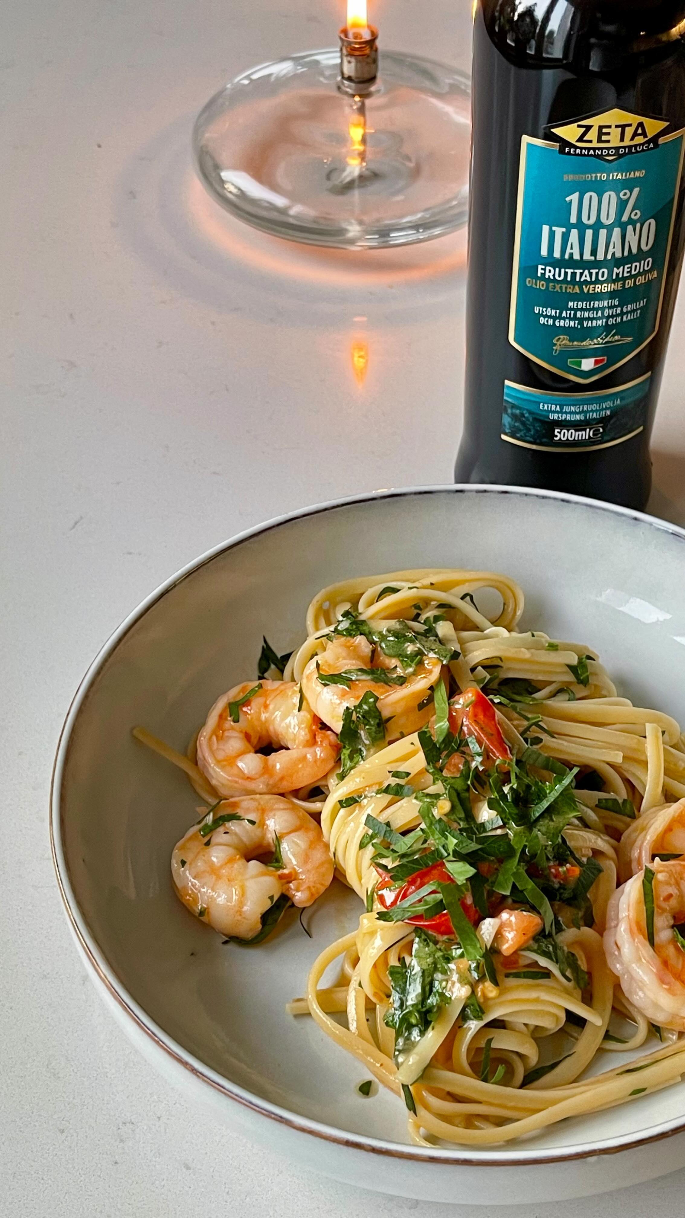 Pasta med vannameiräkor