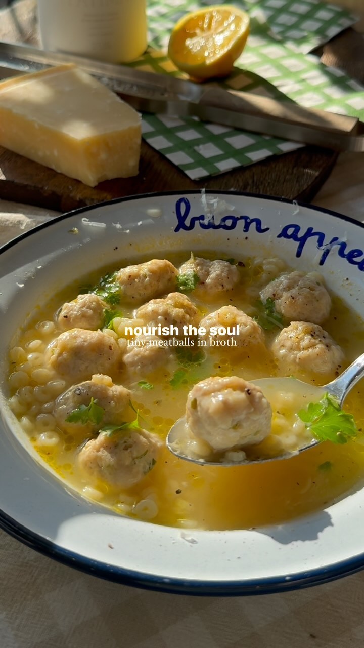 Dreamy Chicken Meatballs in Broth