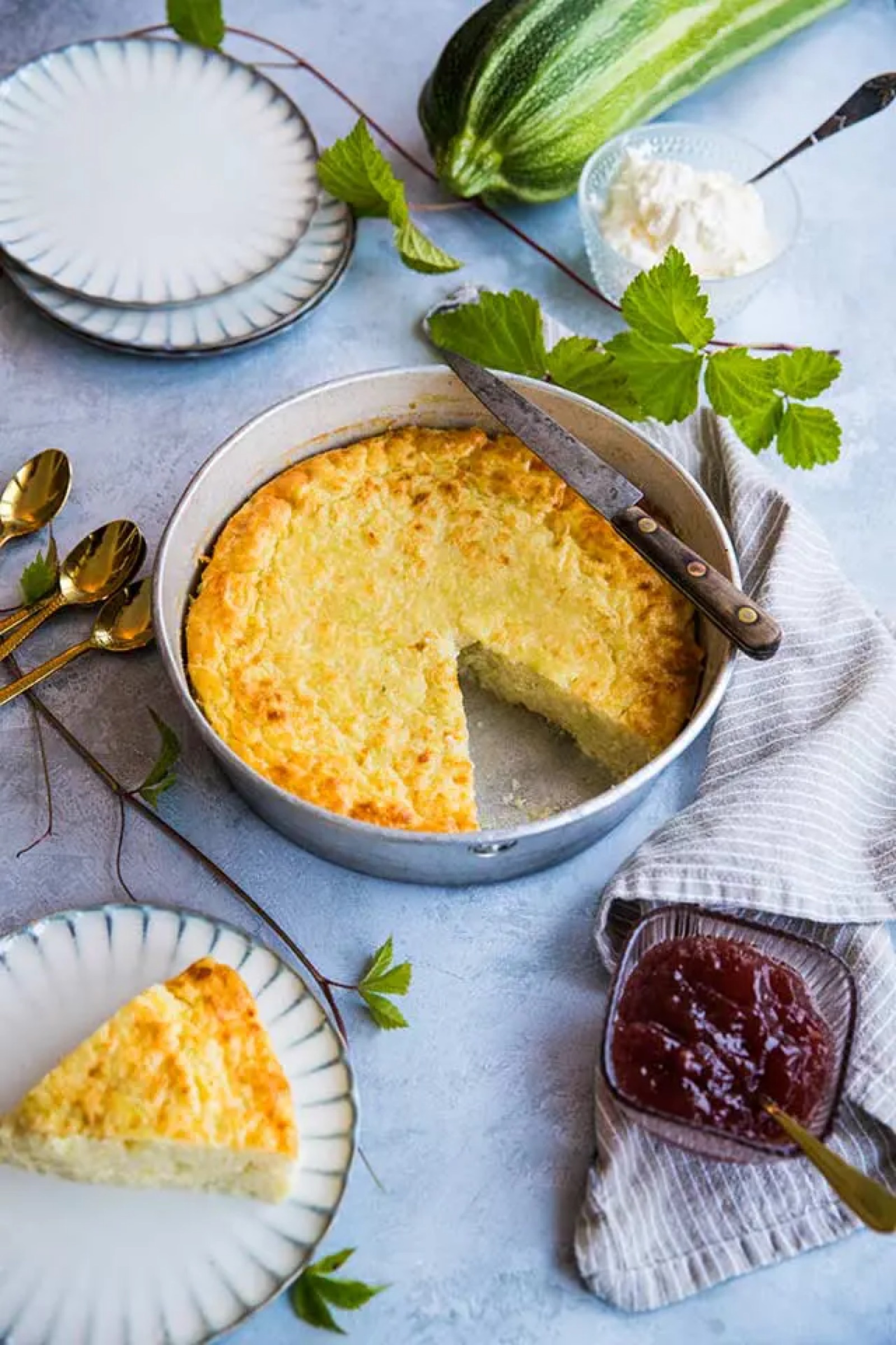 Falsk ostkaka med zucchini